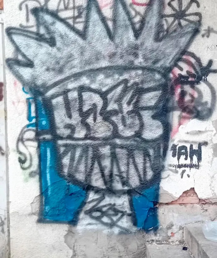 CHAR graffiti — Stairwell, Ohrid '23